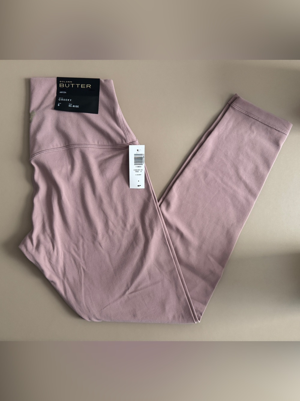 NWT Aritzia Golden Butter Cheeky Hi-Rise leggings, 8, Claremont rose pink
